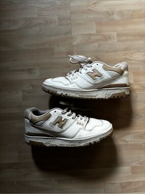 New Balance 550 Sneakers in White and Tan